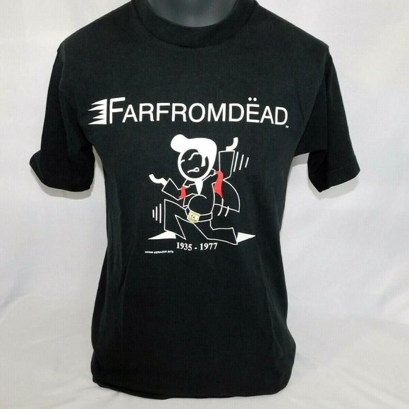 Vintage 90s FarfromDead Elvis T shirt mens M Far From Dead Retro - Picture 1 of 6